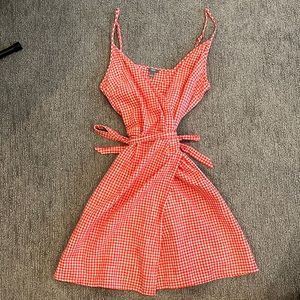 Large Red Plaid Tie Dress by Aerie